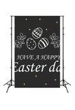Happy Easter Day Decoration Black Board Photography Backdrop J02924