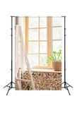  Small Window Pot Plant Indoor Backdrop for Pictures J03152