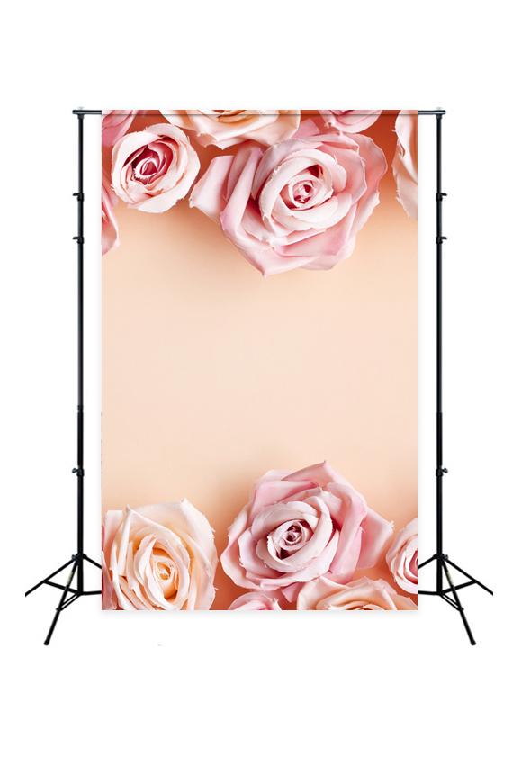Valentine's Day Flowers Brown Photography Backdrop J03229