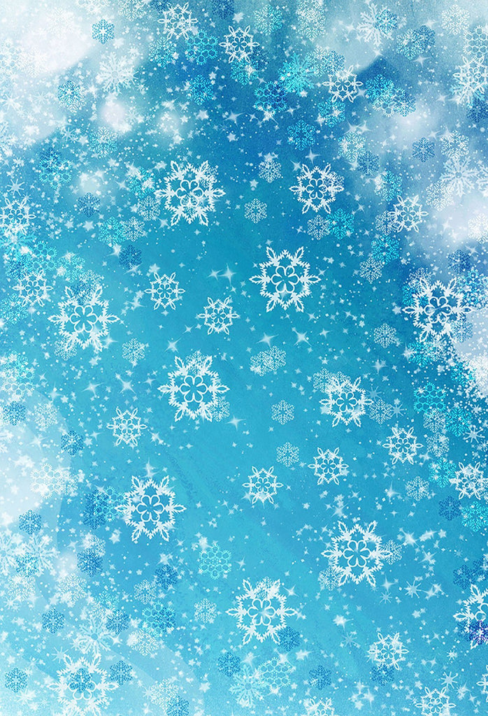 Winter Backdrops Blue Backgrounds Snowflake Stage Backdrops J04043