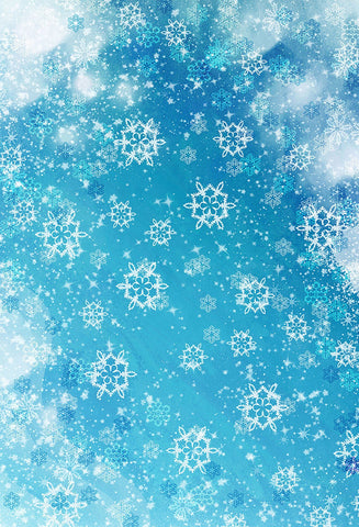 Winter Backdrops Blue Backgrounds Snowflake Stage Backdrops J04043