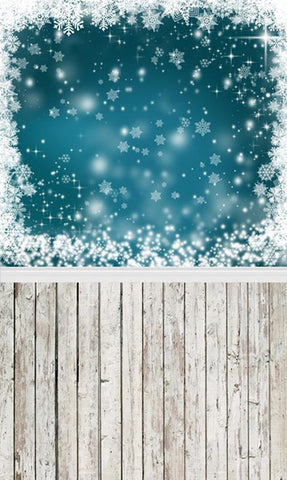 Copo de Nieve Telón de Fondo Azul de Luz Borrosa de Navidad de Estudio de Foto L-888
