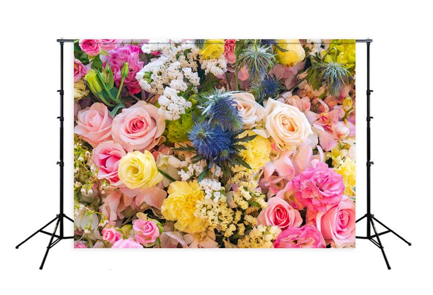 Fondo para Boda de Pared con Flores Brillantes LM-H00238