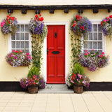 Red Door Flowers Decorations Backdrop for Photography MR-2161