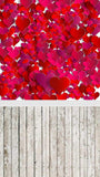 Valentine's Day Red Heart Wood Floor Photo Backdrop MR-2197