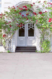 White Door With Red Flowers Backdrop for Photo Booths MR-2215
