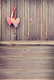 Retro Wood Texture Red Heart Photo Backdrop MR-2216