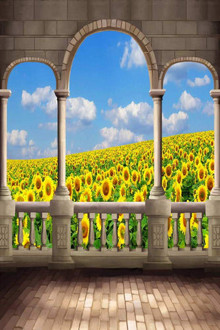 Sunflowers Arch Fantasy Photo Booth Backdrop MR-2274
