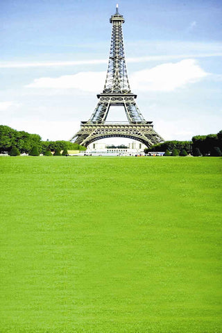  Paris Eiffel Tower Green Grass Backdrops for Photography N10570-E