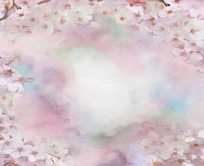 Pale Pink Flowers Color Rendering Artistic Watercolor Painting Backdrop NB-041