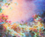 Colorful Painting Butterflies Flowers Artistic Backdrop for Photo Booth NB-059