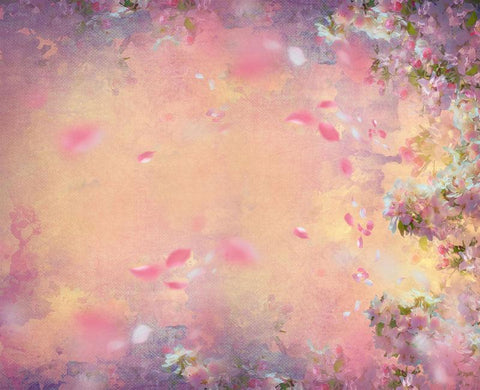 Artistic Watercolor Flowers Sky & Clouds Petals Fly Photography Backdrop NB-066