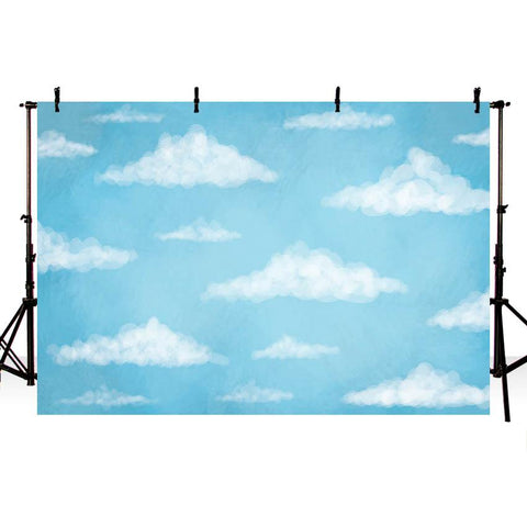 Hermoso Cielo Azul y Nubes Blancas Fondo para Fotografía del Recién Nacido NB-367