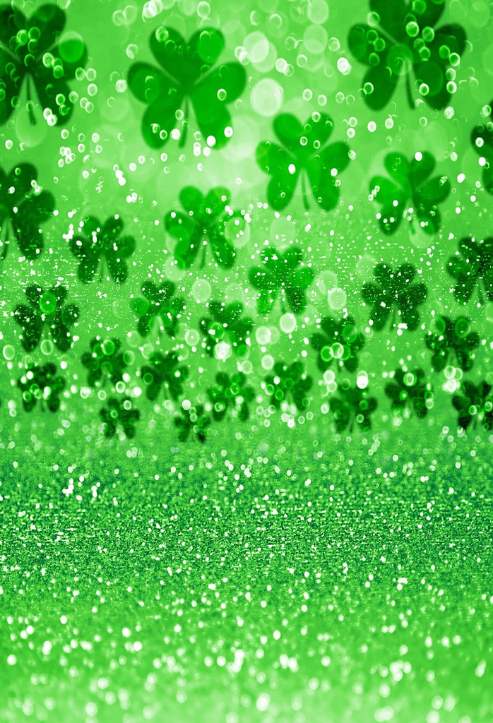 St. Patrick's Day Green Bokeh Spring Backdrop for Photo Booth G6