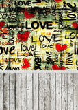 Love Red Heart Valentine's Day Wood Floor Photo Studio Backdrop LV-1138