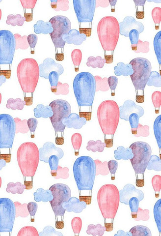 Polka Dot Printed Backdrops Balloons Background Pink And Blue Backdrop S-2856