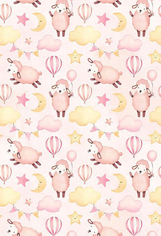 Polka Dot Printed Backdrops Pink Background Sheep Backdrop S-2858