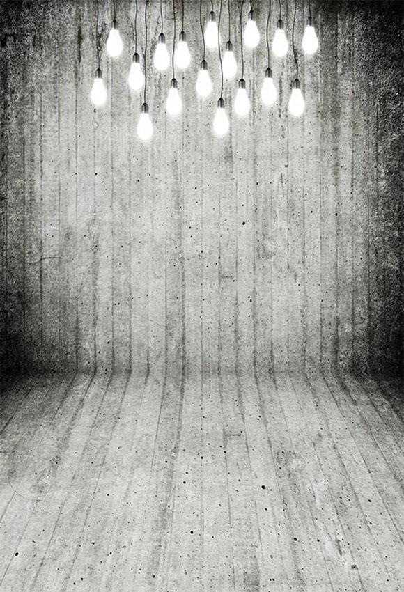 Grunge Gray Wall With Lights Photography Backdrops S-2918