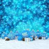 Snow Gift Christmas Backdrop for Photo Shoot S-2926