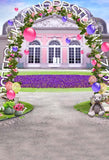 Castle Backdrops Pink Backdrops Flowers Backgrounds S-3054