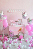 Baby Backdrops Food  Backdrops Balloons Backgrounds  Pink Cake S-3084