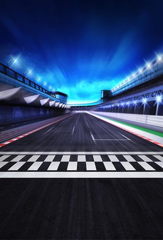 Race Track Finish Line Photography Backdrop S-3167