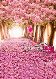 Pink Trees Flowers  Spring Blossom Photography Backdrop S-598