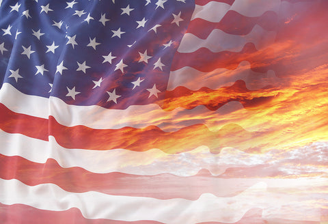 American Flag Bright Sky Photography Backdrop