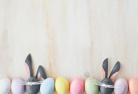 Easter Eggs Wood Floor Photography Backdrop SH003