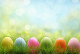 Huevos de Pascua Césped Verde Luz Borrosa Telón de Fondo de Fotografía SH005
