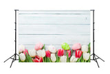 Spring Flowers  Easter Eggs Photo Booth Backdrop SH077