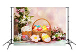 Spring Flowers Easter Eggs Photo Booth Backdrop SH099