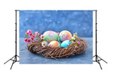 Huevos de Pascua Primavera Flores Pequeñas Rosadas Telón de Fondo para Fotografía SH145