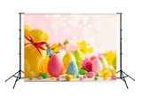 Easter Bunny Flowers Easter Eggs Bokeh Backdrop for Photos SH152