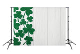 St. Patrick's Day Green Clover Leaf White Wood Backdrop for Party Photography SH198