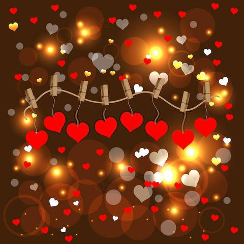 Bright Bokeh Valentine  Love Hearts Photo  Backdrops SH567