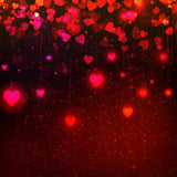 Red Hearts Sparkle Elengant Backdrop for Valentine Photos SH579