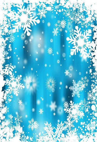 Blue Sky White Snowflakes Winter Background for Potography
