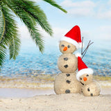 Christams Snowmen Cuddling on The Beach  Summer Backdrop
