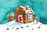 Christmas Gingerbread House Winter Photo Booth Backdrop