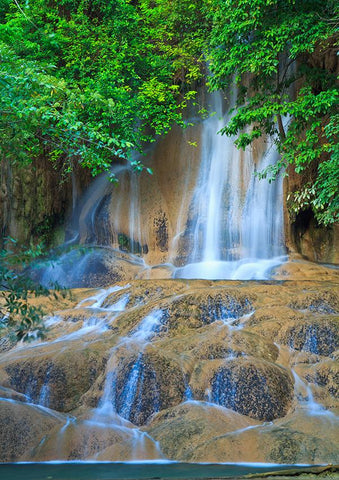 Waterfall Backdrop Green Forest Nature Landscape Backdrop SH674