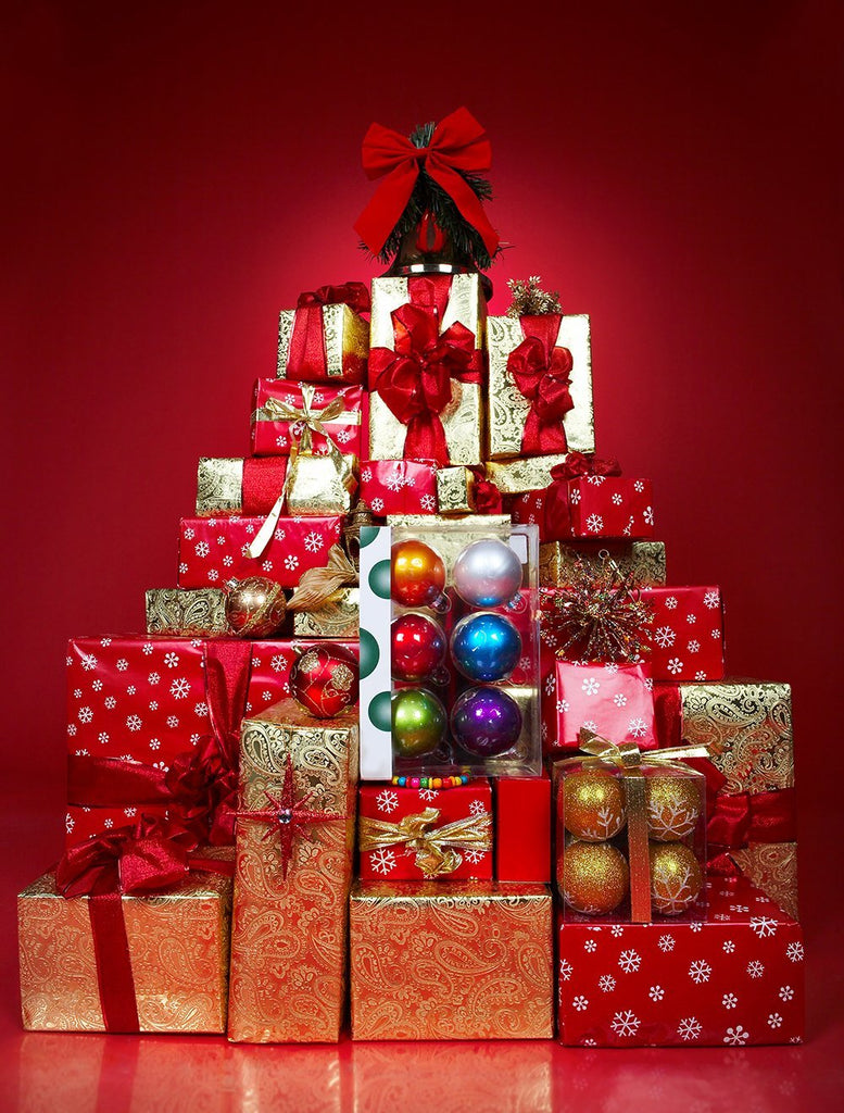 Christmas Gift Boxes Red Backdrops for Photography DBD-19311