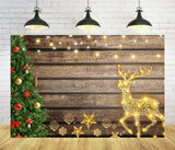 Fondo de Madera de Alce con Luz Brillante para Árbol de Navidad TKH1559