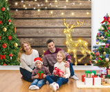Fondo de Madera de Alce con Luz Brillante para Árbol de Navidad TKH1559