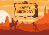 Camello Vaquero Del Oeste Del Desierto Cumpleaños Foto Telón de Fondo TKH1525