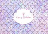 Fondo de Fiesta de Cumpleaños de Escamas de Sirena Púrpura TKH1567