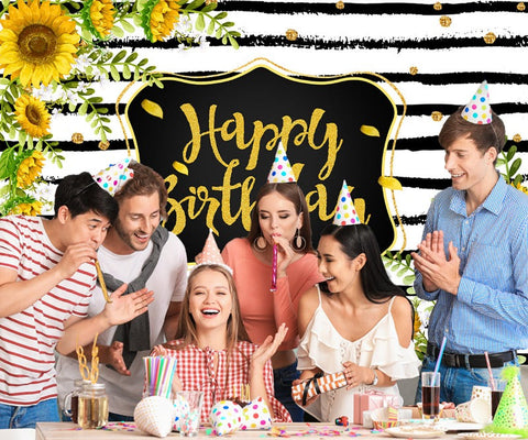 Sunflower Custom Birthday Theme Party Bakckdrop