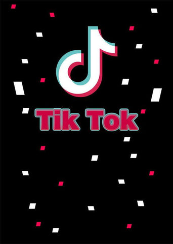 Tik Tok Logo Telón de Fondo Color Manchas Fondo Negro para Fotografía TT015