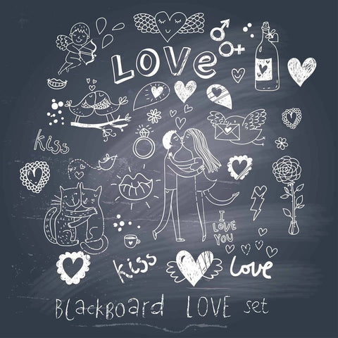 Blackboard Set Backdrop for  Valentine's Photography  VAT-13