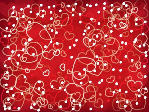 Hearts Romantic Red Valentine Photo Booth Backdrops VAT-30